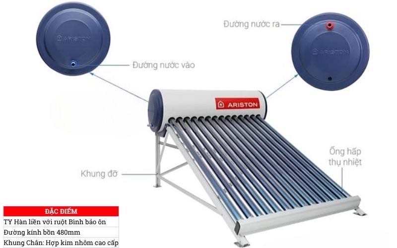 Máy nước nóng năng lượng mặt trời Ariston dạng ống chân không